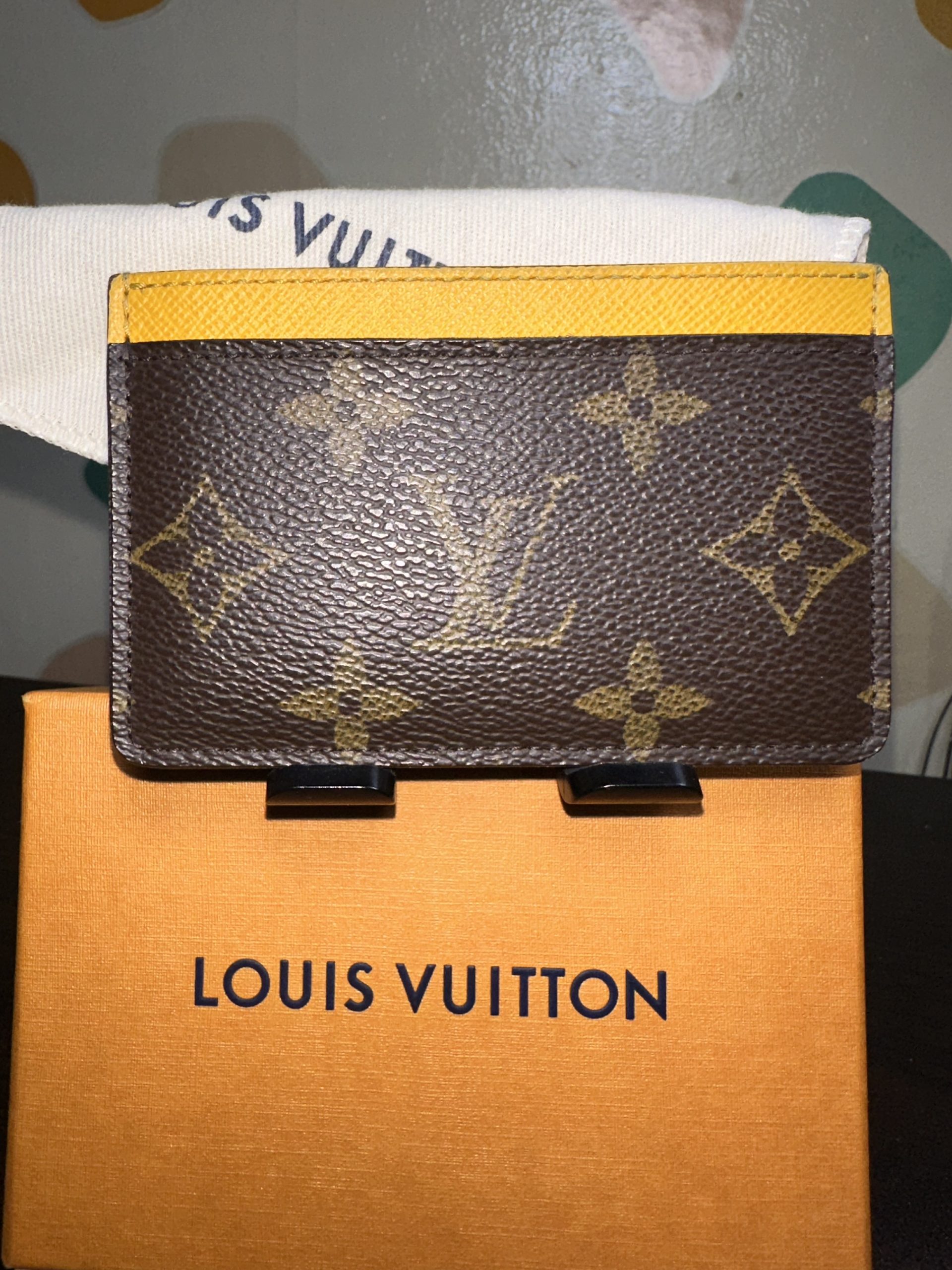 Louis Vuitton monogram card case with yellow trim – Radio Omega